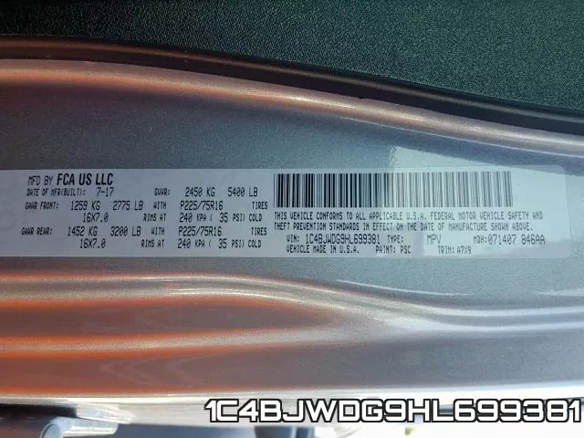 1C4BJWDG9HL699381 фото 2