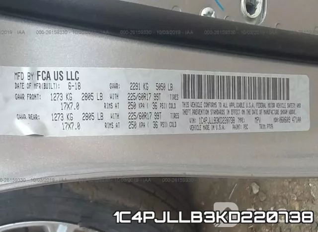 1C4PJLLB3KD220738 фото 10