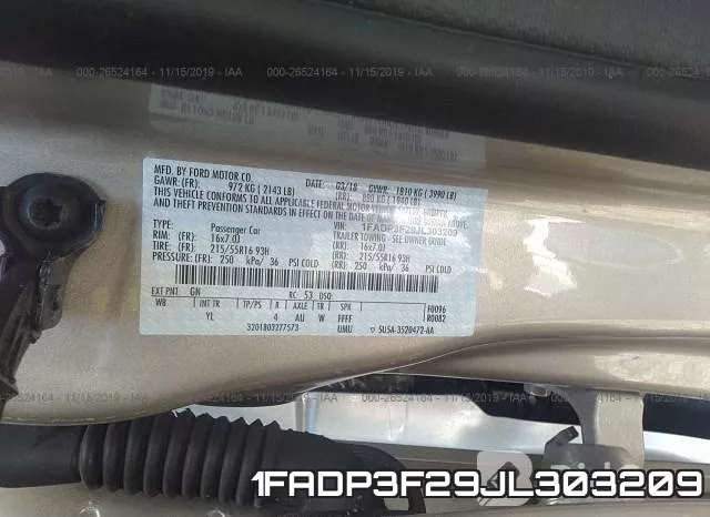 1FADP3F29JL303209 фото 10