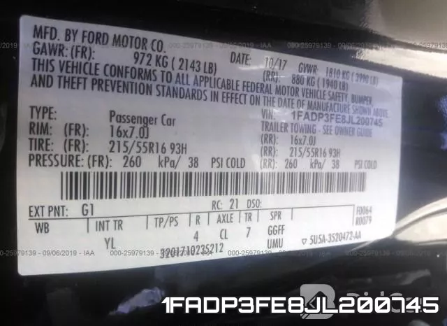 1FADP3FE8JL200745 фото 8