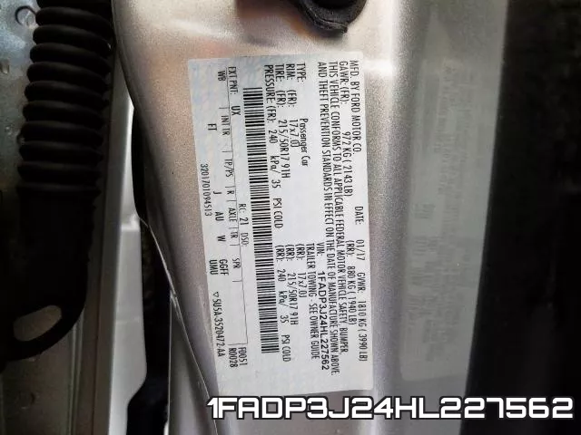 1FADP3J24HL227562 фото 2