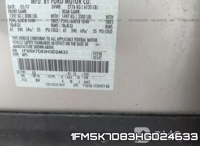 1FM5K7D83HGD24633 фото 10
