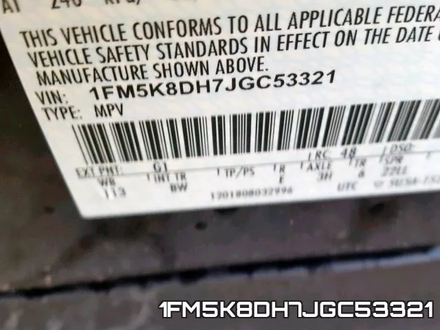 1FM5K8DH7JGC53321 фото 2