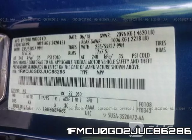 1FMCU0GD2JUC86286 фото 9