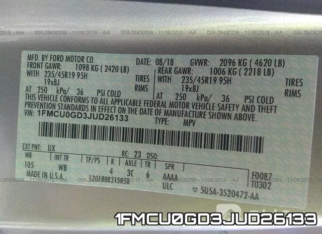 1FMCU0GD3JUD26133 фото 8