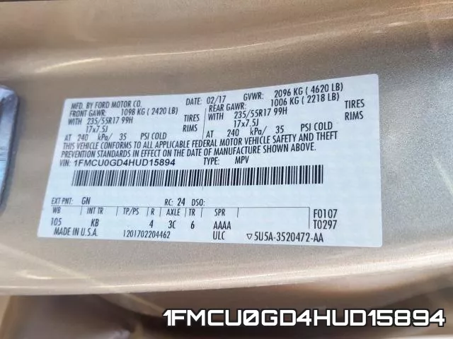 1FMCU0GD4HUD15894 фото 2