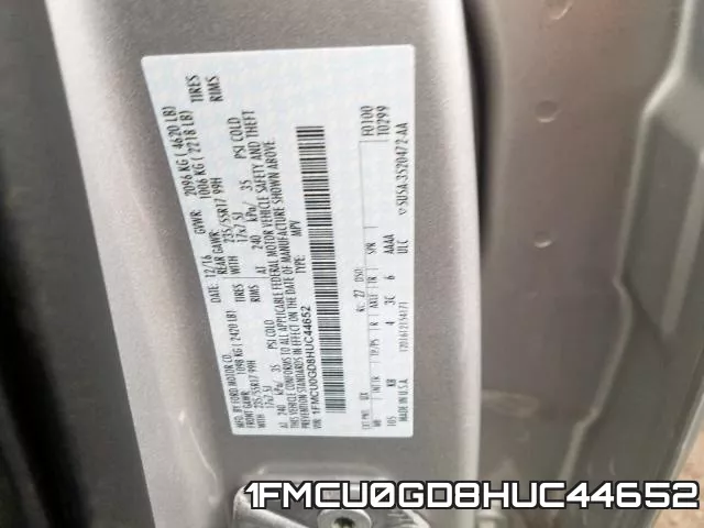 1FMCU0GD8HUC44652 фото 2