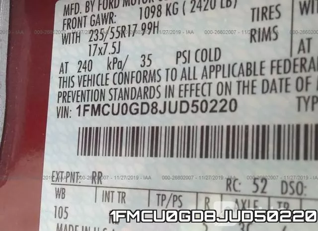 1FMCU0GD8JUD50220 фото 9