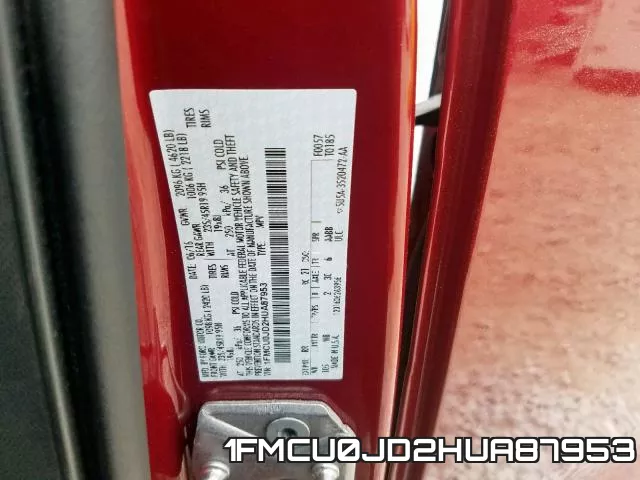 1FMCU0JD2HUA87953 фото 2