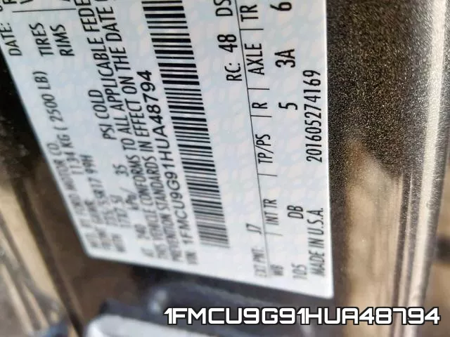 1FMCU9G91HUA48794 фото 2