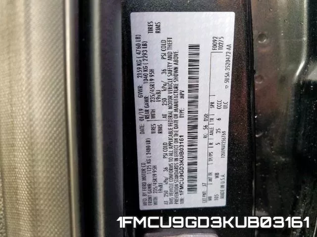 1FMCU9GD3KUB03161 фото 2