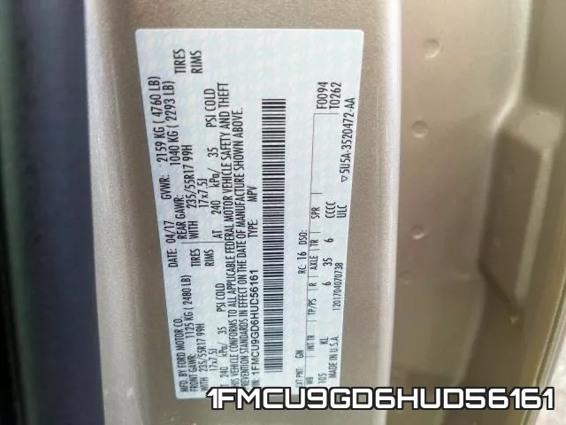 1FMCU9GD6HUD56161 фото 2