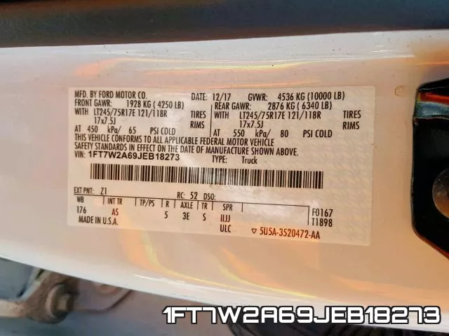 1FT7W2A69JEB18273 фото 2