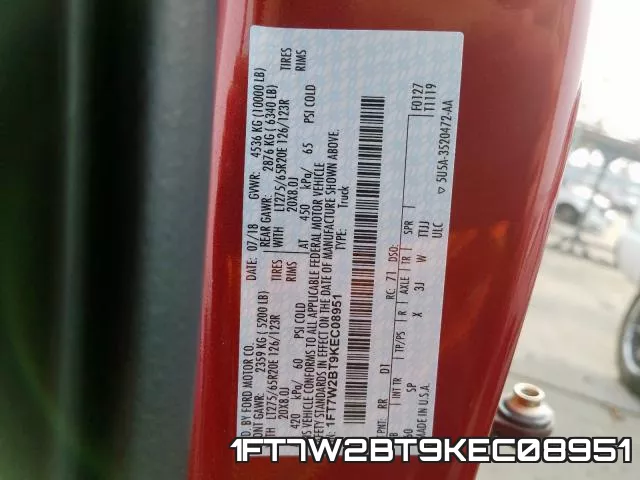 1FT7W2BT9KEC08951 фото 2