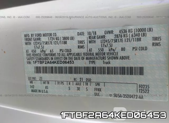 1FTBF2A64KED06453 фото 8