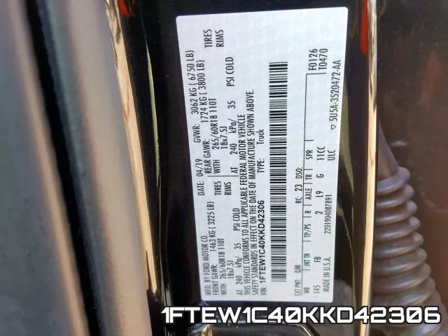 1FTEW1C40KKD42306 фото 2
