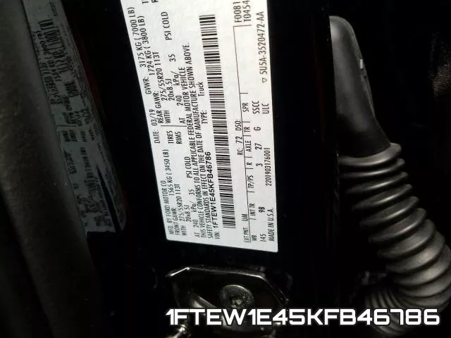 1FTEW1E45KFB46786 фото 2