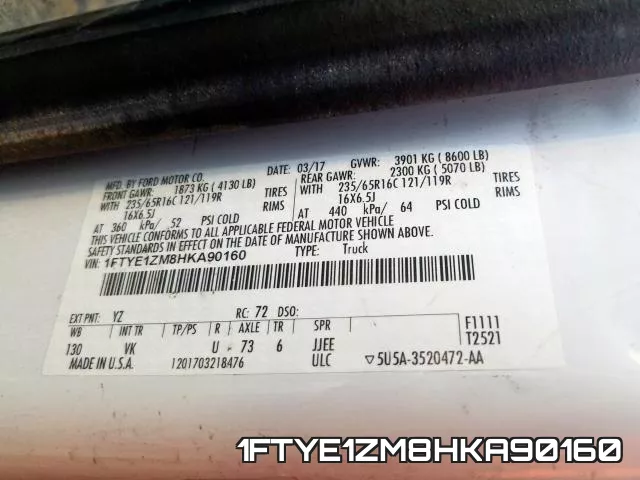 1FTYE1ZM8HKA90160 фото 2
