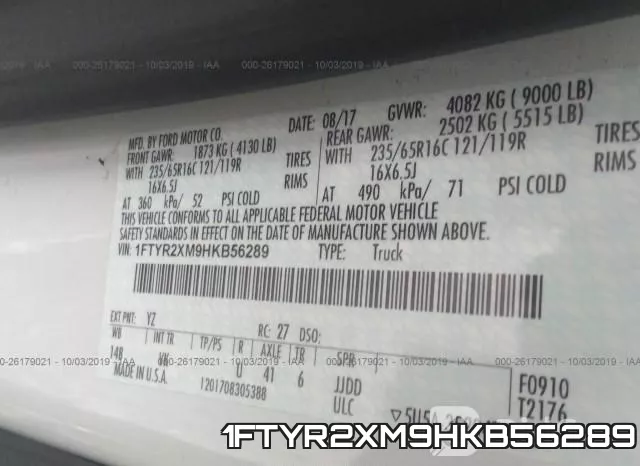 1FTYR2XM9HKB56289 фото 10