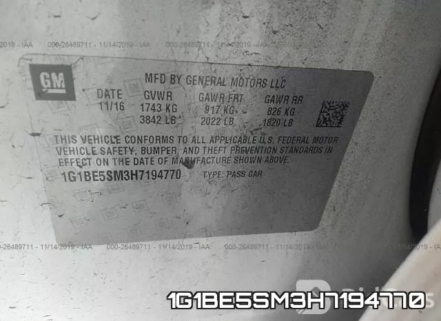 1G1BE5SM3H7194770 фото 10