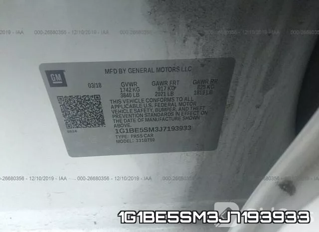 1G1BE5SM3J7193933 фото 9
