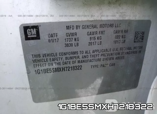 1G1BE5SMXH7218322 фото 9