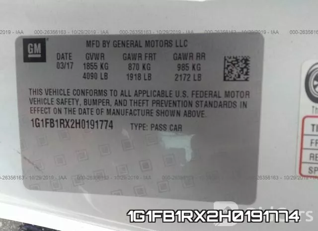 1G1FB1RX2H0191774 фото 8