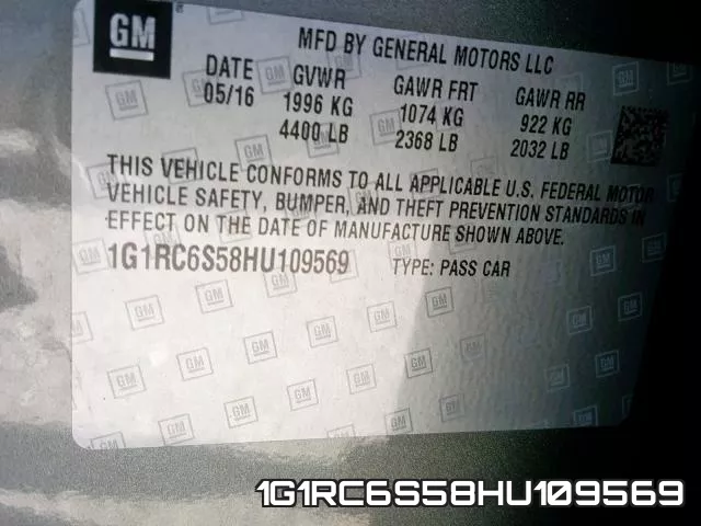 1G1RC6S58HU109569 фото 2