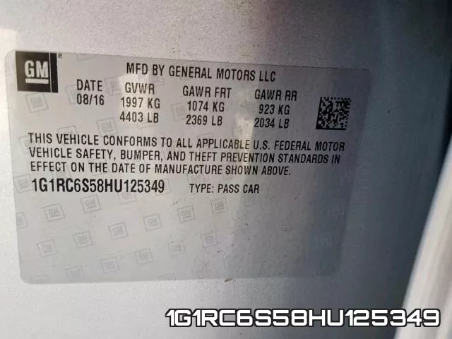 1G1RC6S58HU125349 фото 2
