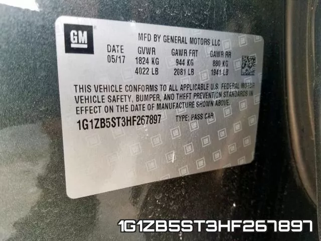 1G1ZB5ST3HF267897 фото 2