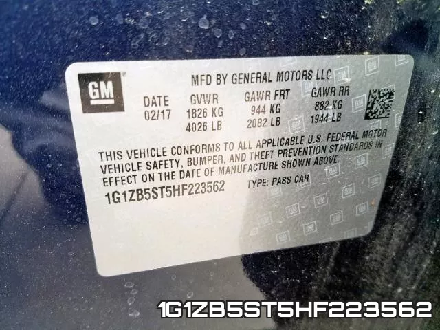 1G1ZB5ST5HF223562 фото 2