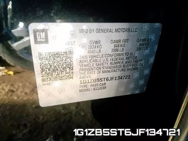 1G1ZB5ST6JF134721 фото 2