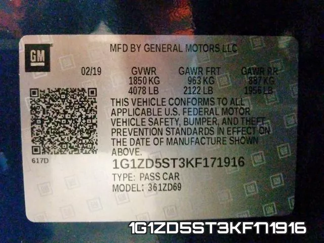 1G1ZD5ST3KF171916 фото 2