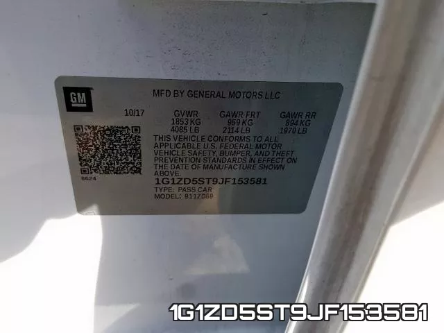 1G1ZD5ST9JF153581 фото 2