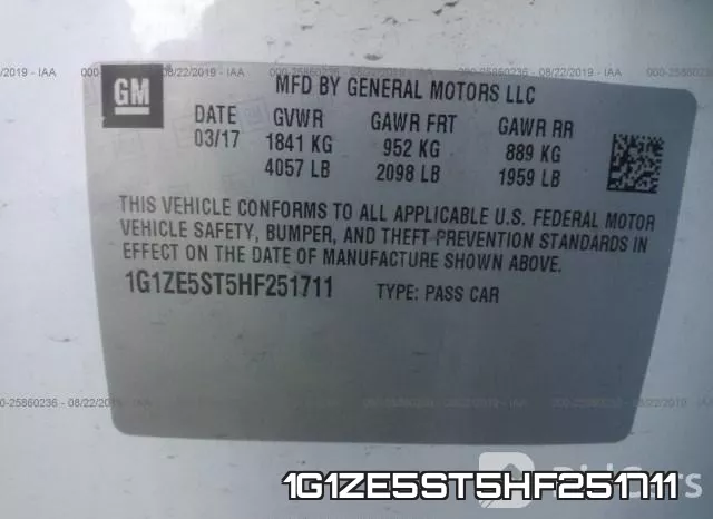 1G1ZE5ST5HF251711 фото 8