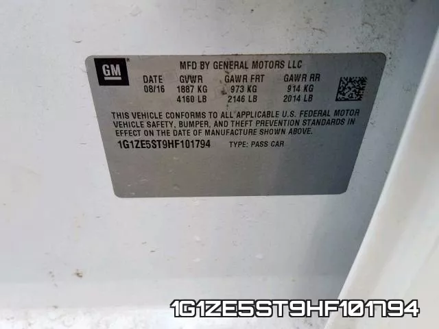 1G1ZE5ST9HF101794 фото 2