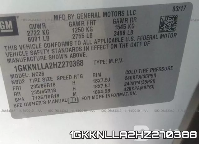 1GKKNLLA2HZ270388 фото 9