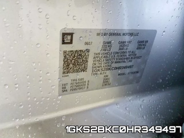 1GKS2BKC0HR349497 фото 2