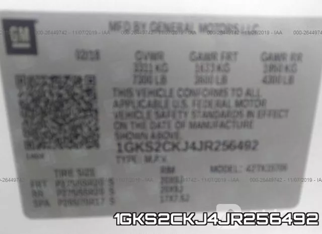 1GKS2CKJ4JR256492 фото 8