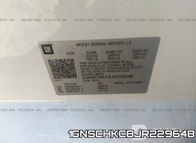 1GNSCHKC8JR229648 фото 6