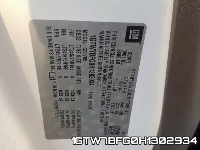 1GTW7BFG0H1302934 фото 2