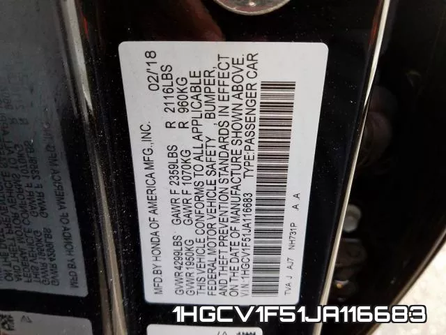 1HGCV1F51JA116683 фото 2