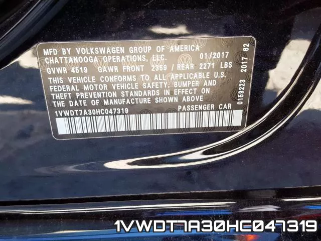 1VWDT7A30HC047319 фото 2