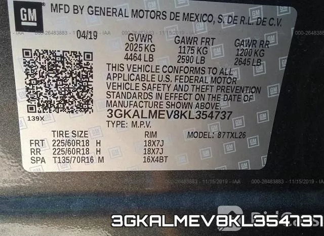 3GKALMEV8KL354737 фото 8