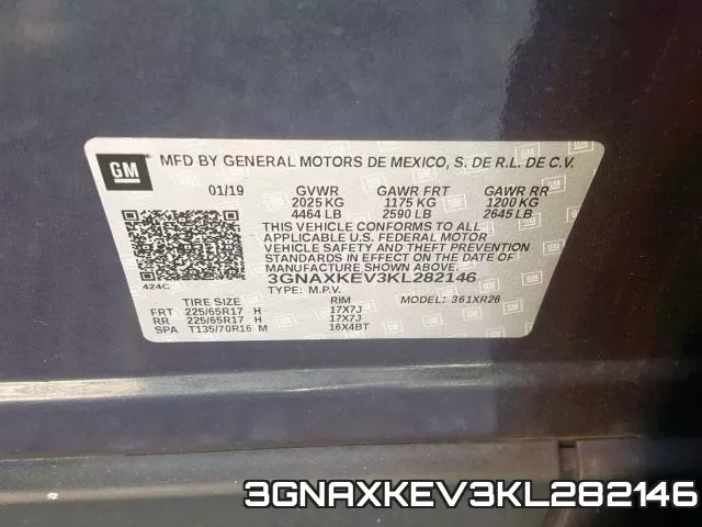 3GNAXKEV3KL282146 фото 2
