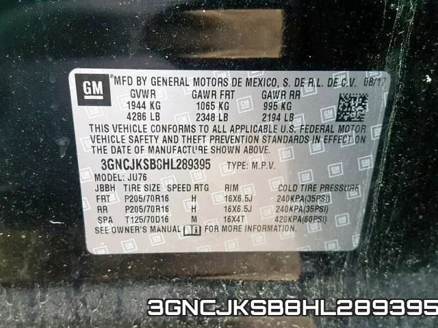 3GNCJKSB8HL289395 фото 2
