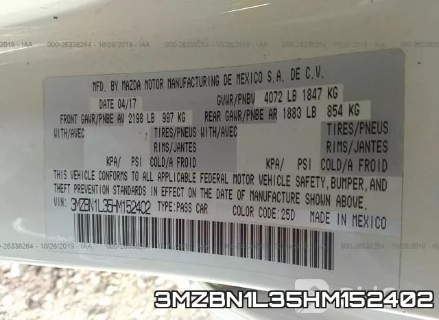 3MZBN1L35HM152402 фото 6