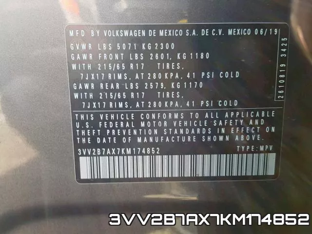 3VV2B7AX7KM174852 фото 2