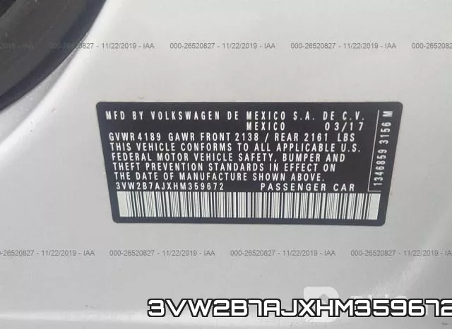 3VW2B7AJXHM359672 фото 10