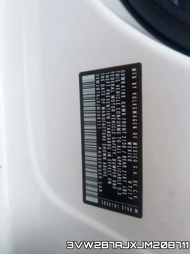 3VW2B7AJXJM208711 фото 2
